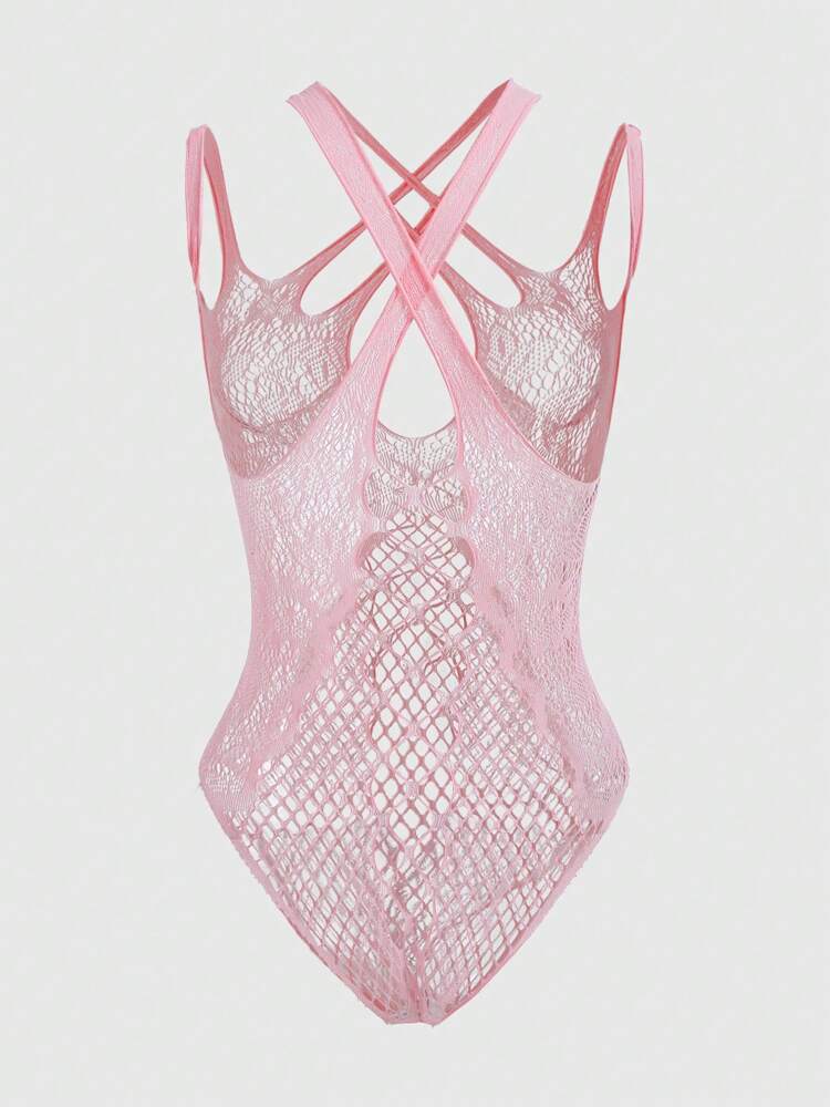 ROMWE Kawaii Himekaji Sexy Fishnet Bodysuit High Elasticity Lingerie