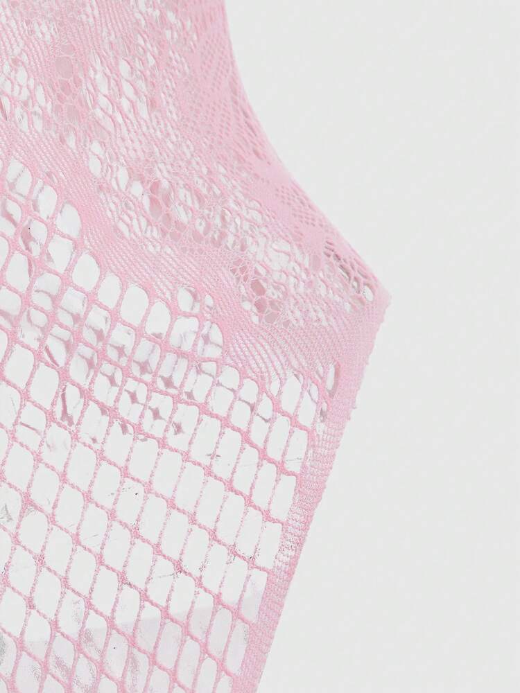 ROMWE Kawaii Himekaji Sexy Fishnet Bodysuit High Elasticity Lingerie