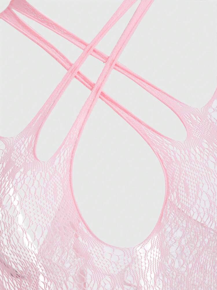 ROMWE Kawaii Himekaji Sexy Fishnet Bodysuit High Elasticity Lingerie